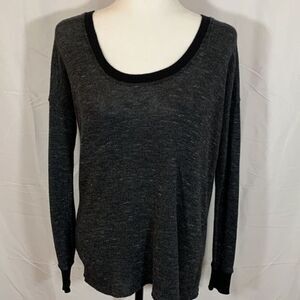 Wilfred Heather Grey & Black Sweater Top